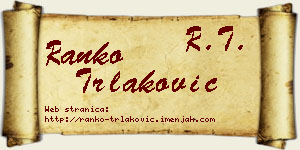 Ranko Trlaković vizit kartica